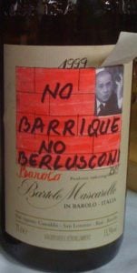 Bartolo Mascarello label: No Barrique No Berlusconi