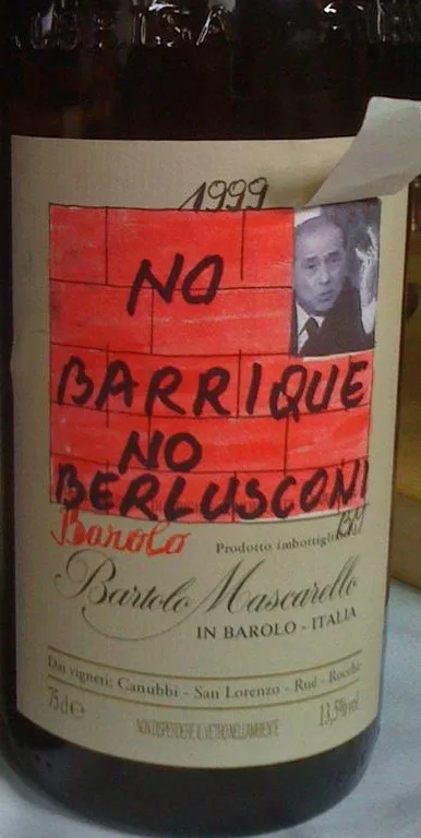 Bartolo Mascarello label: No Barrique No Berlusconi